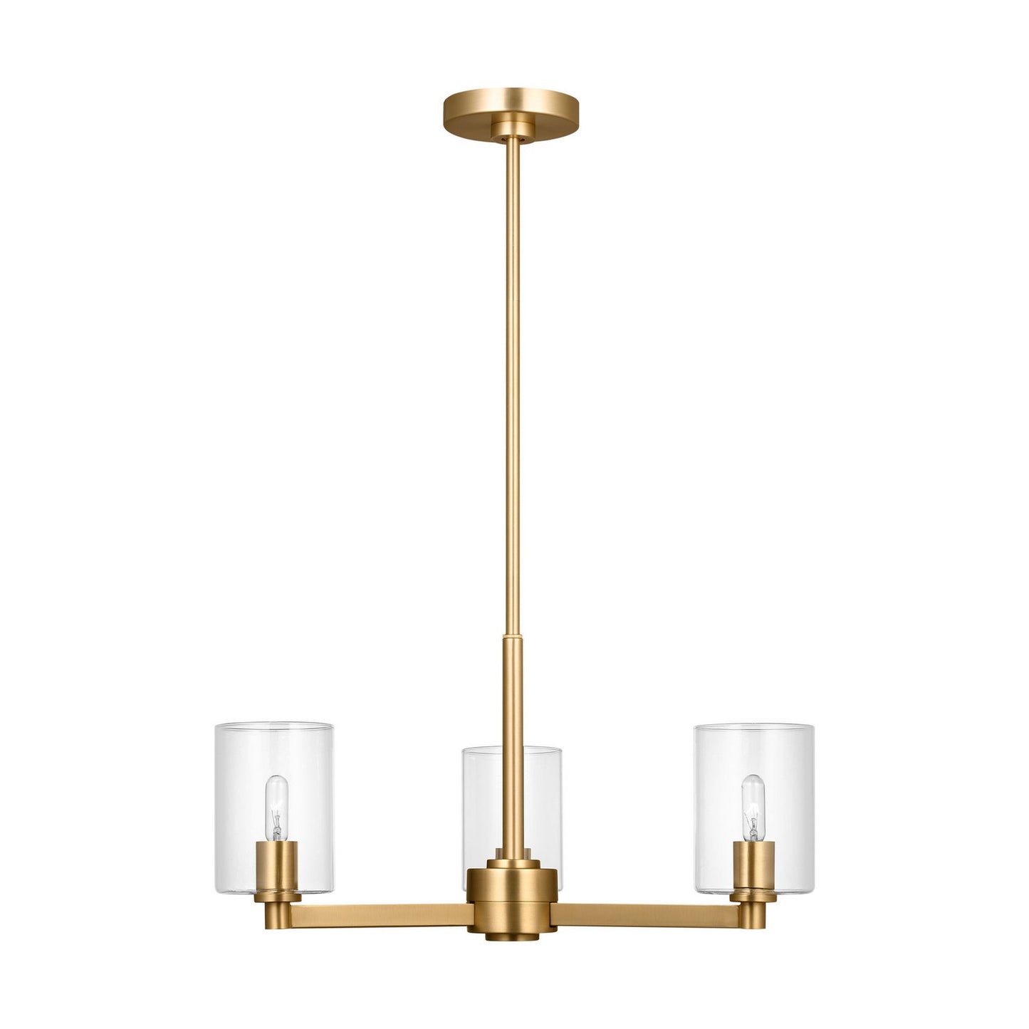 Fullton Three Light Chandelier in Satin Brass