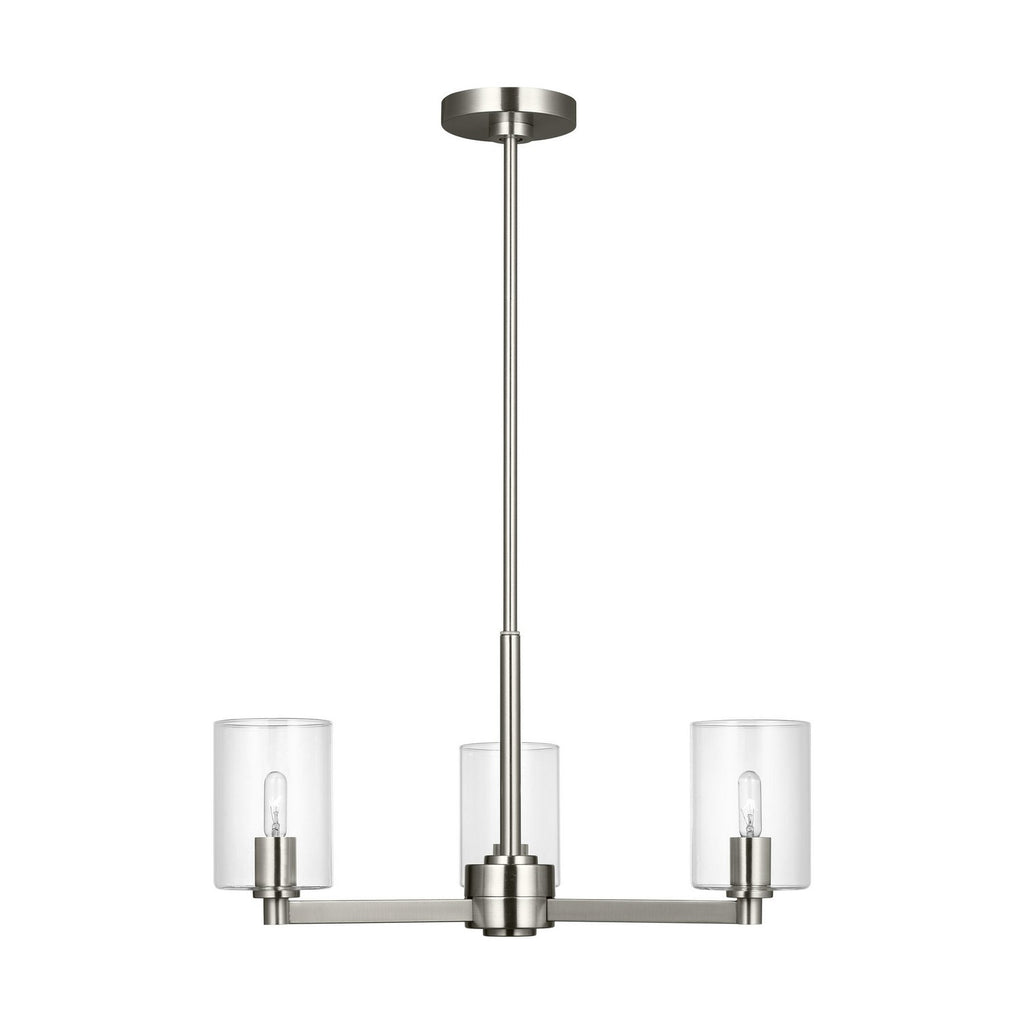 Fullton Three Light Chandelier in Brushed Nickel
