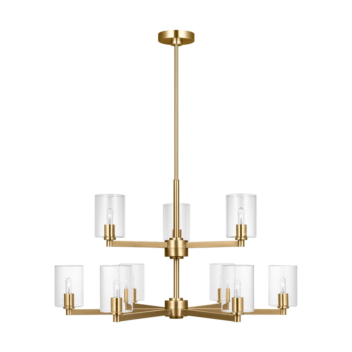Fullton Nine Light Chandelier in Satin Brass