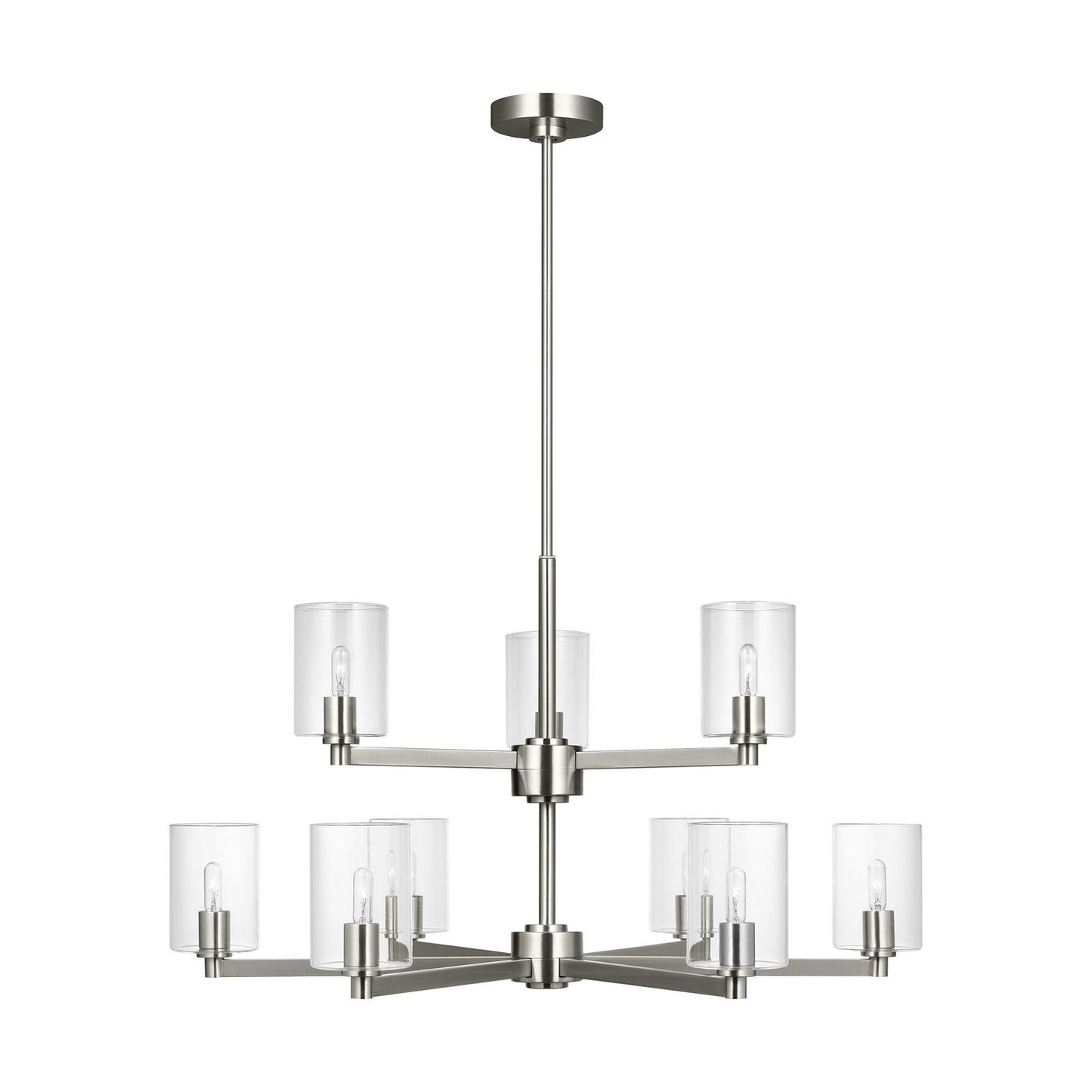 Fullton Nine Light Chandelier in Brushed Nickel