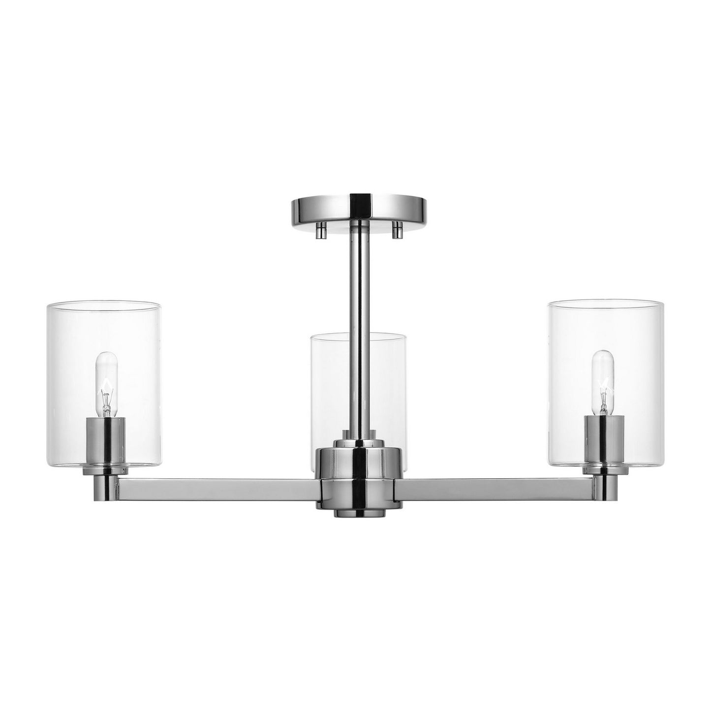 Fullton Three Light Semi-Flush Mount in Chrome