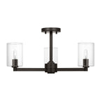 Fullton Three Light Semi-Flush Mount in Midnight Black