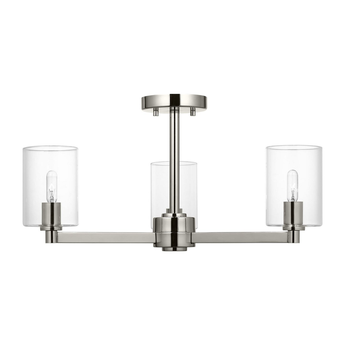Fullton Three Light Semi-Flush Mount in Brushed Nickel