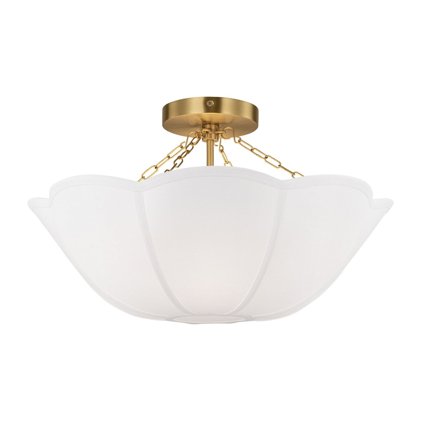 Stassi Two Light Semi Flush Mount in Burnished Brass