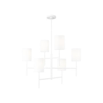 Key Six Light Chandelier in Matte White