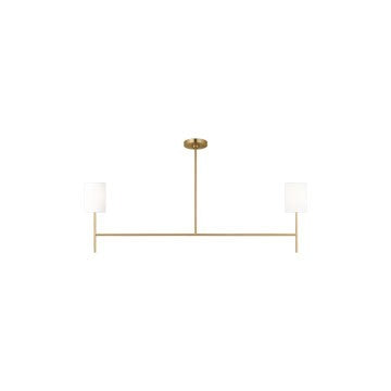 Key Two Light Linear Chandelier in Burnished Brass