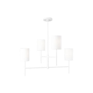 Key Four Light Chandelier in Matte White