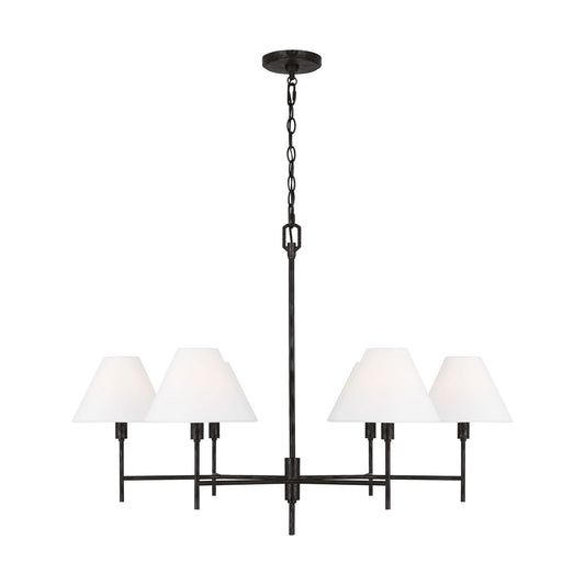 Ridgewood Six Light Chandelier in Aged Iron
