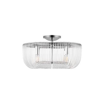 Pierce Four Light Flush Mount in Polished Nickel