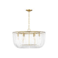 Pierce Six Light Pendant in Burnished Brass