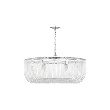 Pierce Six Light Pendant in Polished Nickel