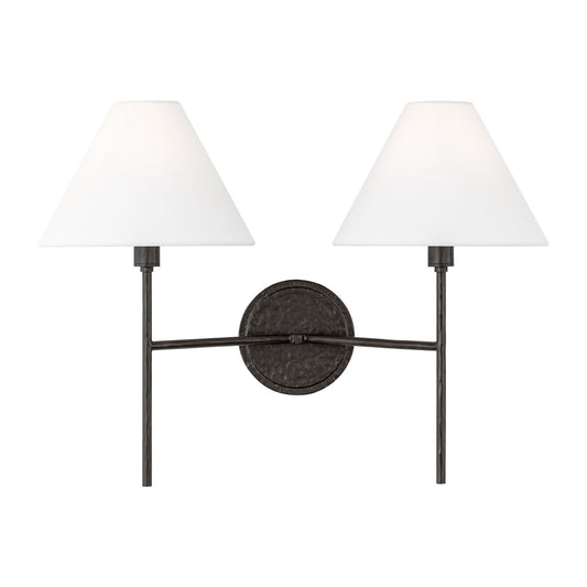 Ridgewood Two Light Wall Sconce in Aged Iron