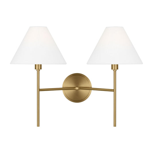 Ridgewood Two Light Wall Sconce in Burnished Brass