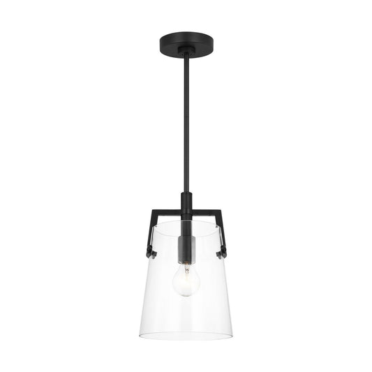 Crofton One Light Pendant in Midnight Black