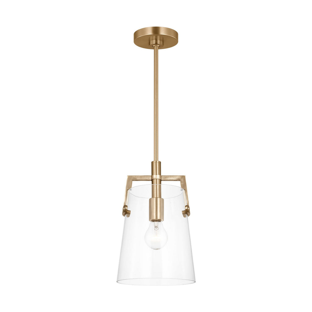 Crofton One Light Pendant in Satin Brass