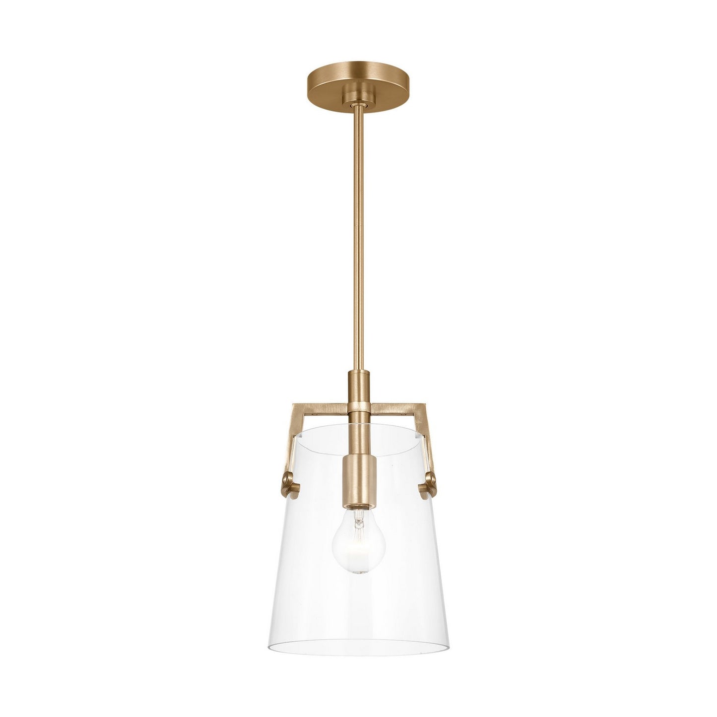Crofton One Light Pendant in Satin Brass