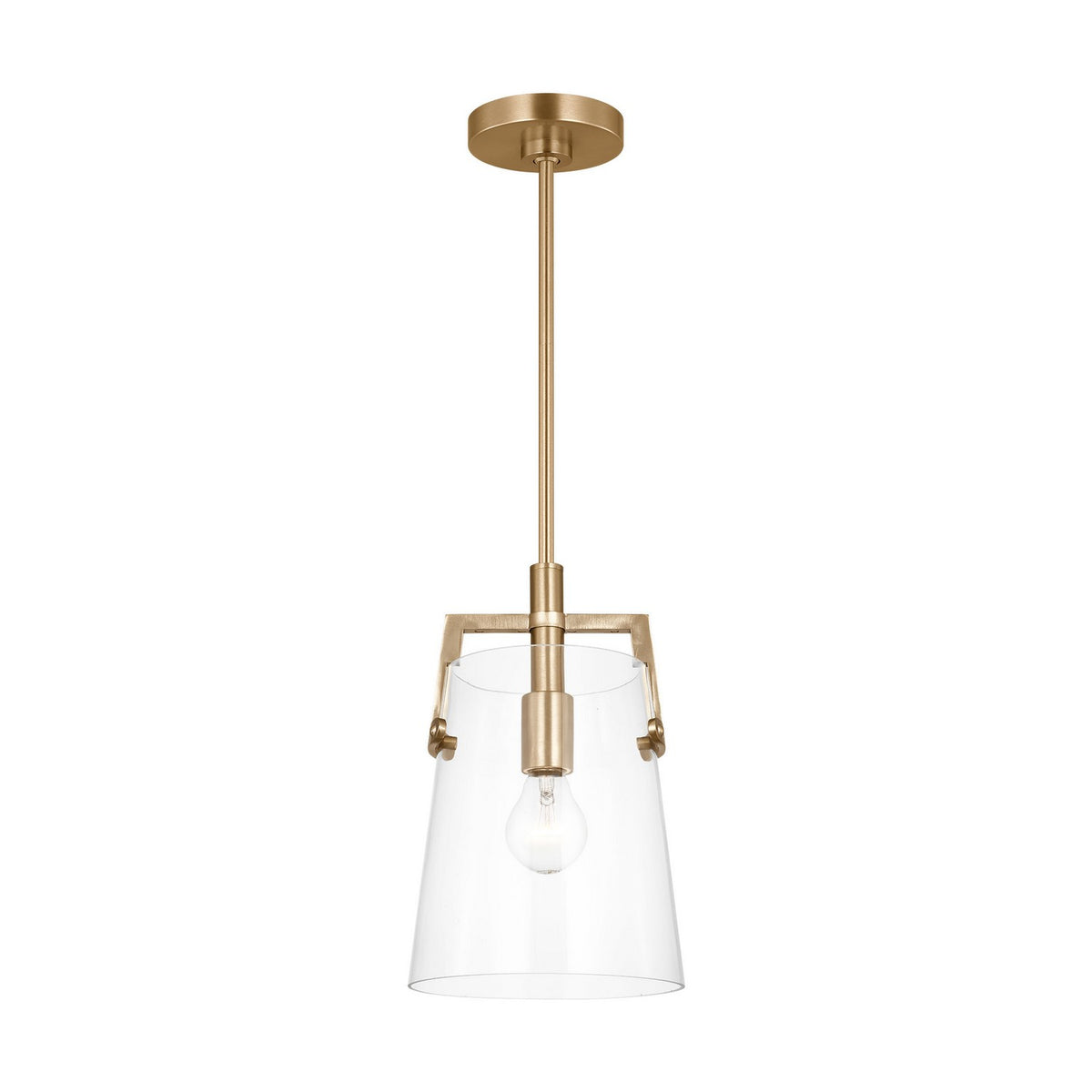 Crofton One Light Pendant in Satin Brass