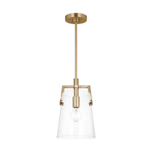 Crofton One Light Pendant in Satin Brass