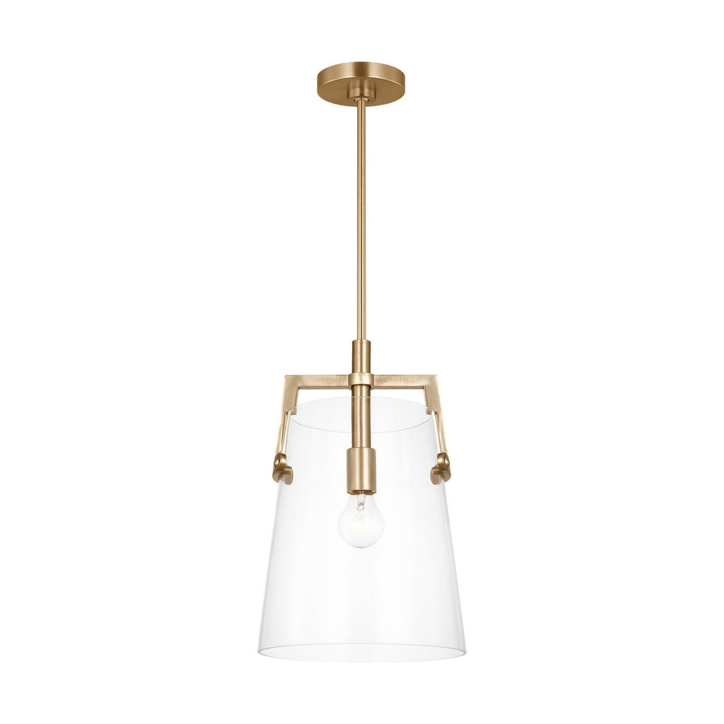 Crofton One Light Pendant in Satin Brass