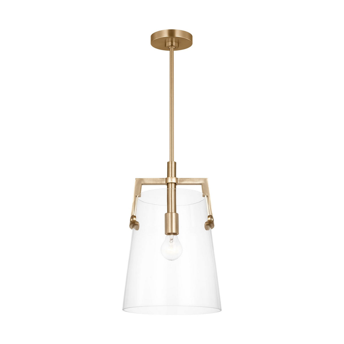 Crofton One Light Pendant in Satin Brass