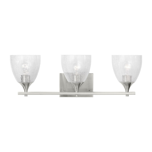 Toffino Three Light Vanity in Brushed Nickel