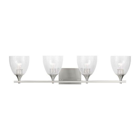 Toffino Four Light Vanity in Brushed Nickel