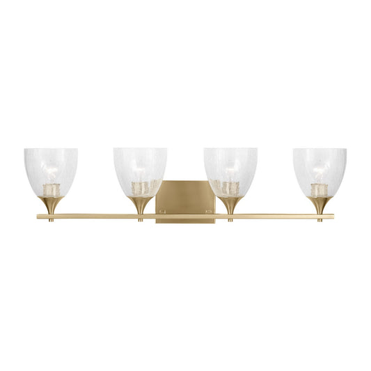 Toffino Four Light Vanity in Satin Brass