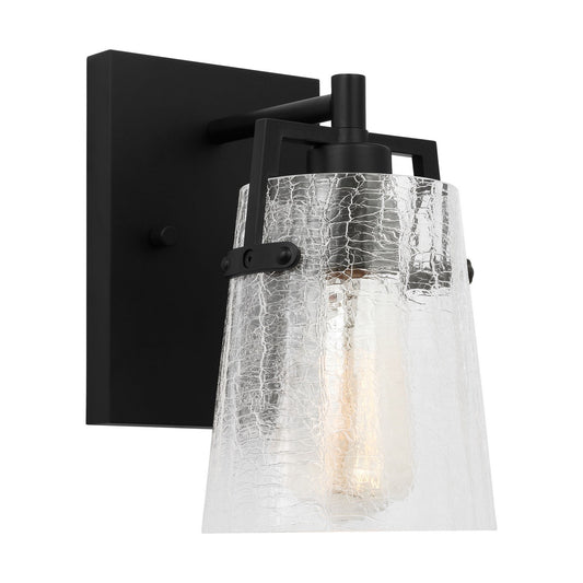 Crofton One Light Wall Sconce in Midnight Black