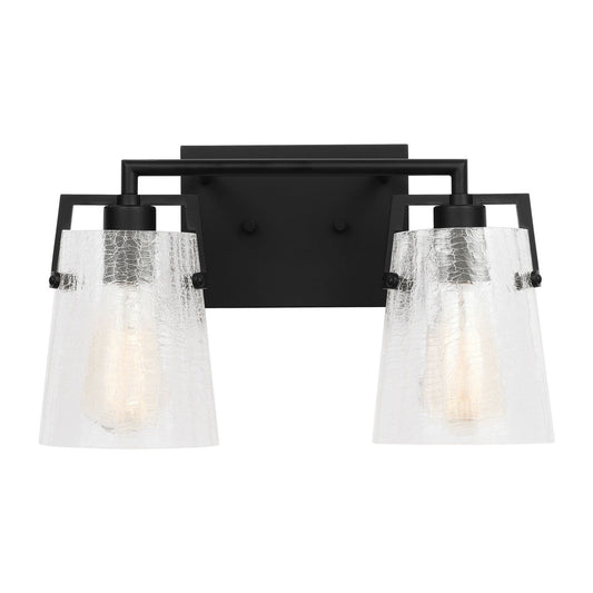 Crofton Two Light Vanity in Midnight Black