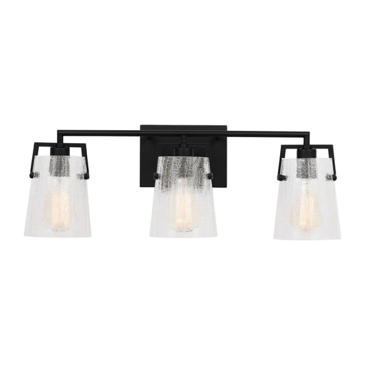 Crofton Three Light Vanity in Midnight Black