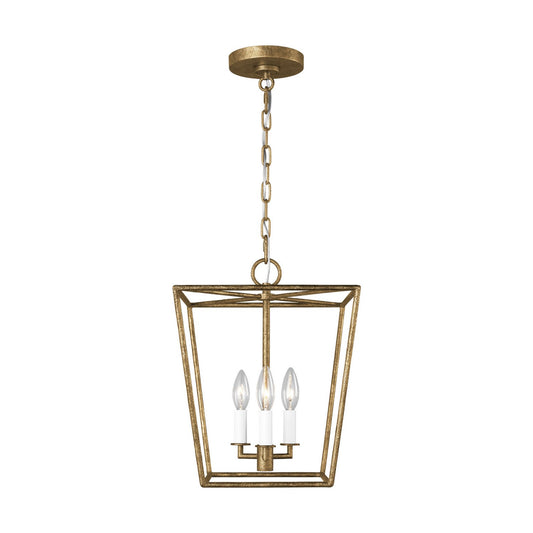 Viota Three Light Lantern in Casted Gild