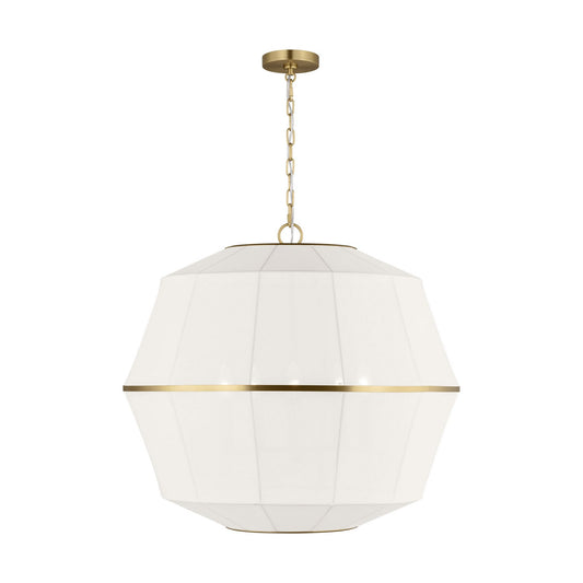 Hikari Five Light Lantern in Burnished Brass