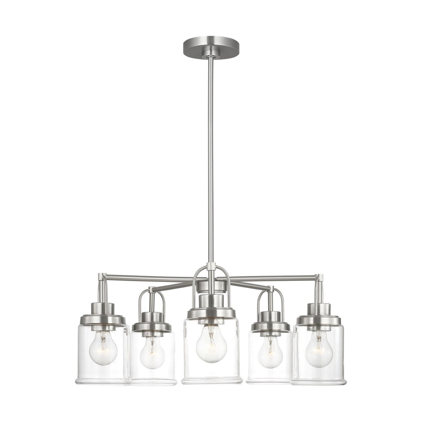 Anders Five Light Chandelier in Brushed Nickel