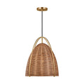 Norman One Light Pendant in Blonde Rattan