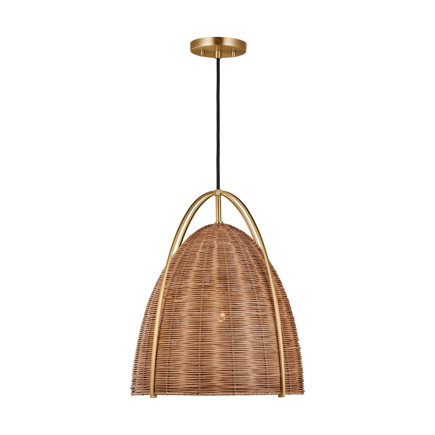 Norman One Light Pendant in Blonde Rattan