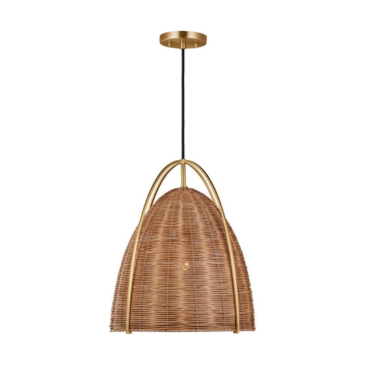 Norman One Light Pendant in Blonde Rattan