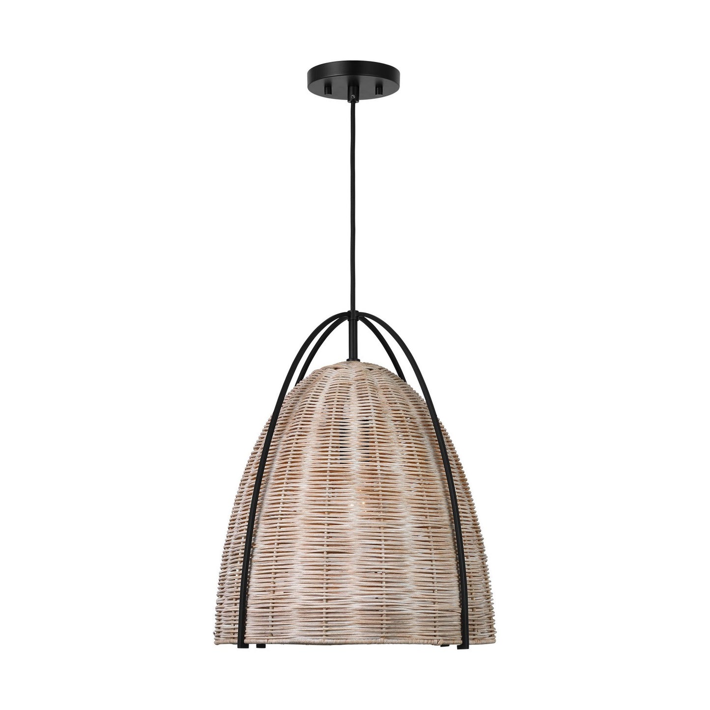 Norman One Light Pendant in Ash Wicker
