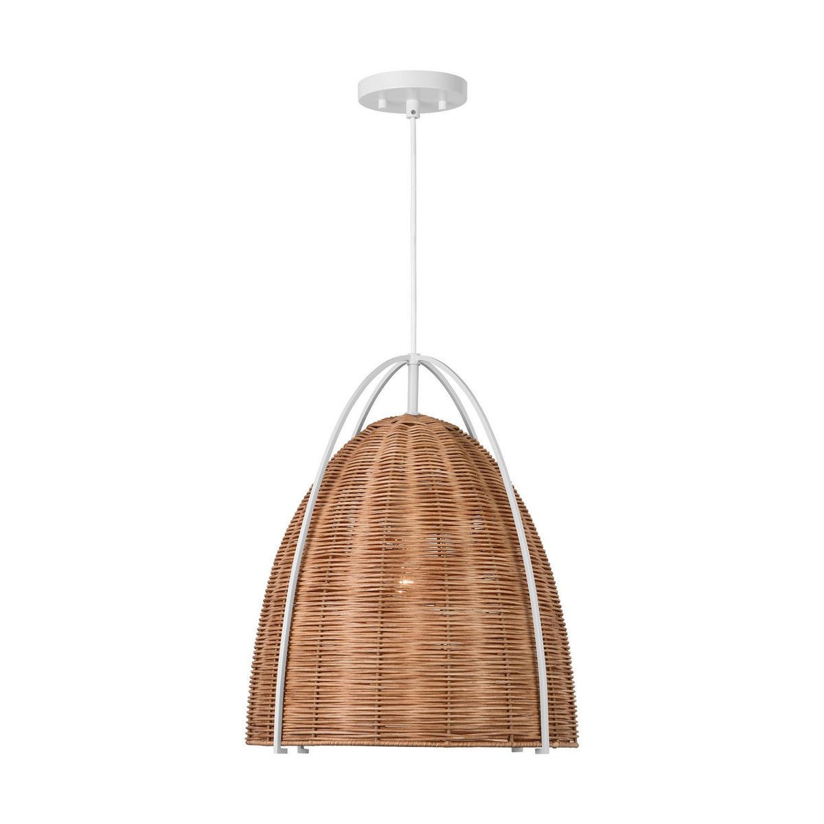 Norman One Light Pendant in Chalk Wicker