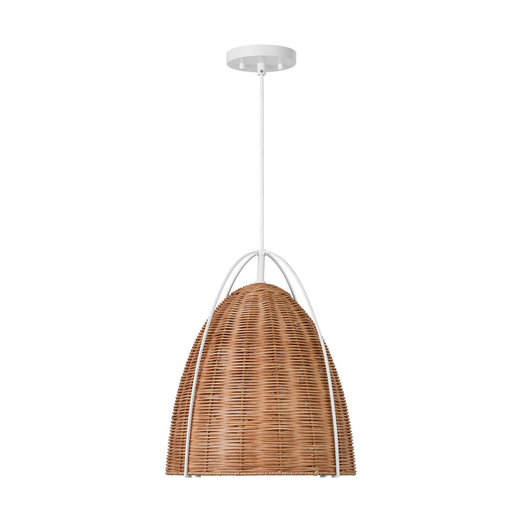 Norman One Light Pendant in Blonde Rattan