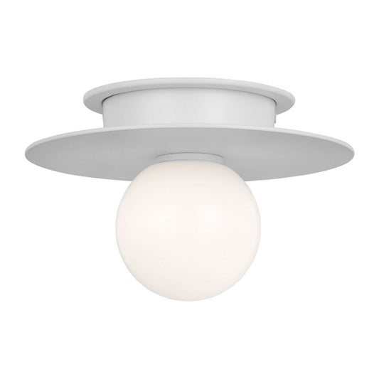 Nodes One Light Flush Mount in Matte White