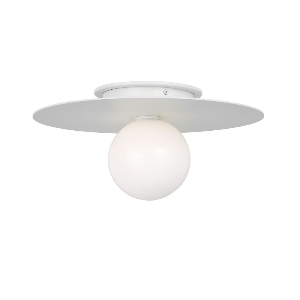 Nodes One Light Flush Mount in Matte White