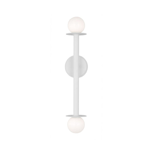 Nodes Two Light Wall Sconce in Matte White
