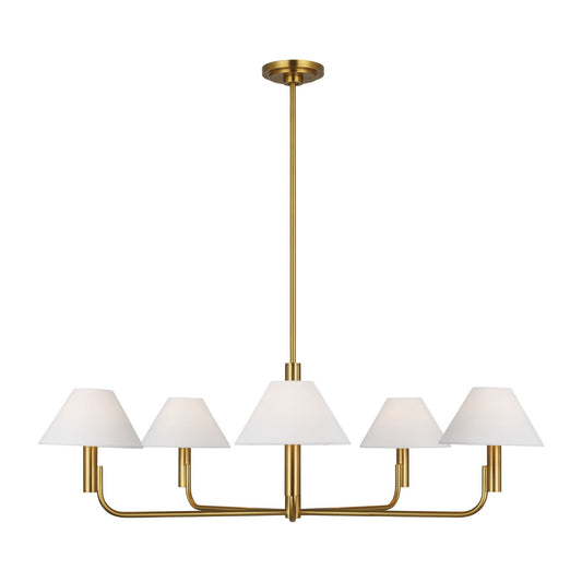 Colfax Five Light Chandelier in Burnished Brass