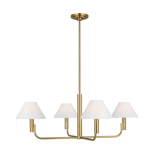 Colfax Four Light Chandelier in Burnished Brass