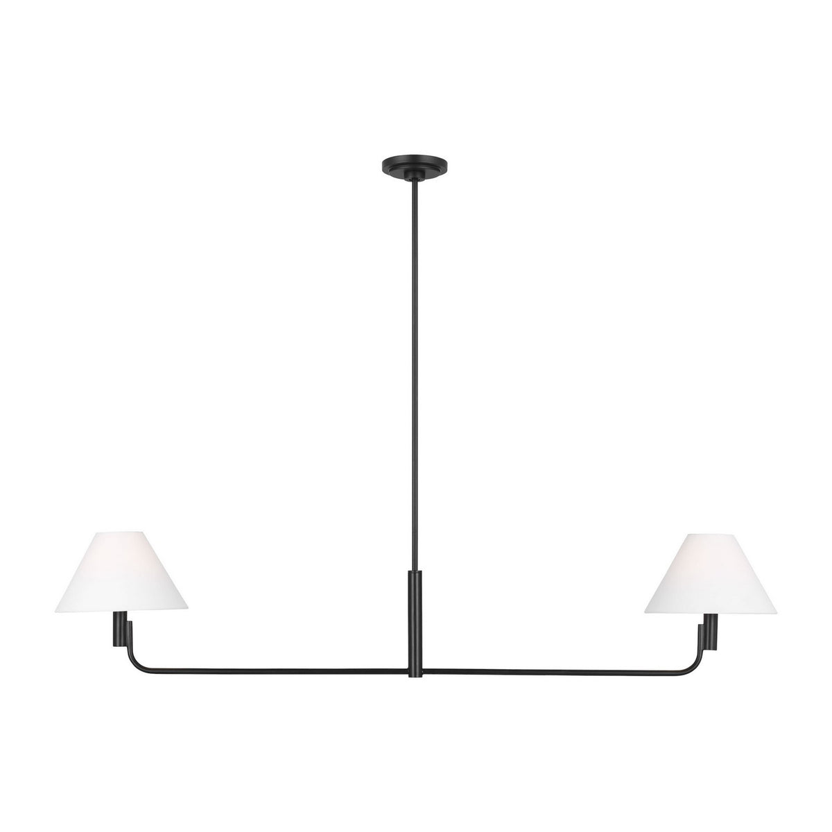 Colfax Two Light Linear Chandelier in Aged Iron