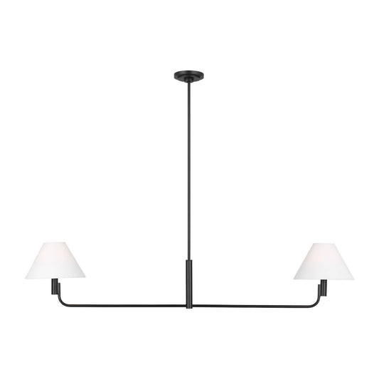 Colfax Two Light Linear Chandelier in Aged Iron