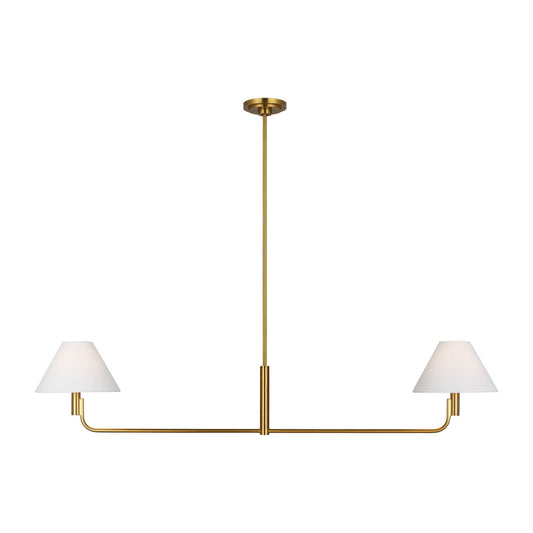 Colfax Two Light Linear Chandelier in Burnished Brass