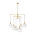 Torian Six Light Chandelier in Burnished Brass