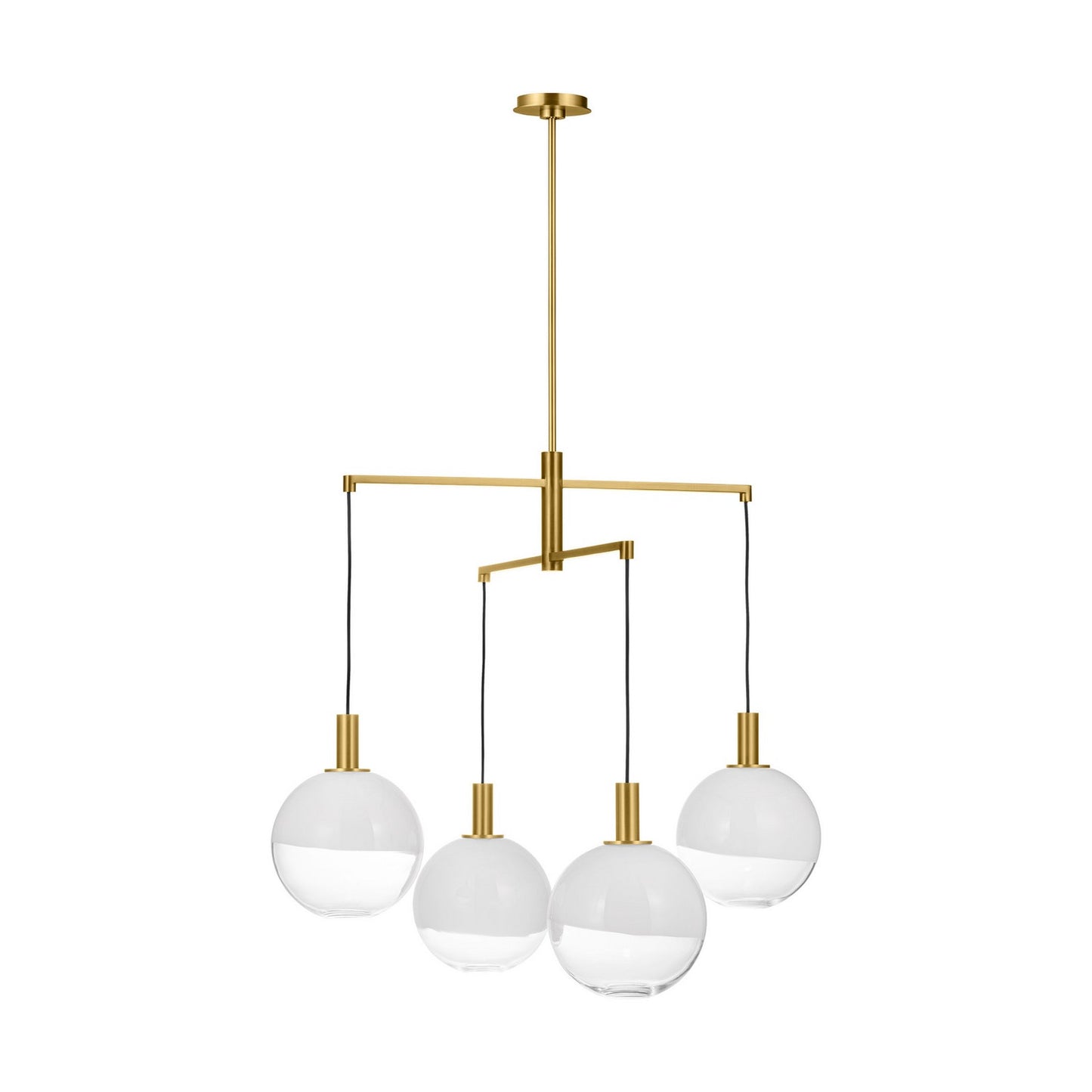 Torian Four Light Chandelier in Burnished Brass