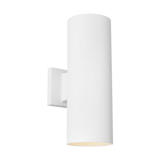 Outdoor Cylinders Two Light Wall Lantern in Outdoor Textured White